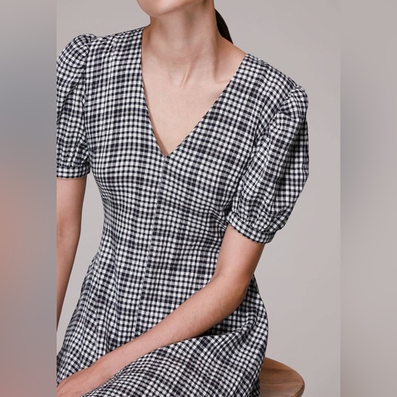 NWT Whistles Tabitha Checked Midi Dress 4 - Picture 2 of 4